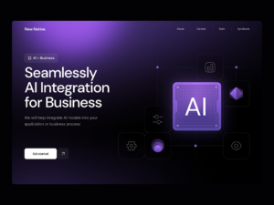 AI Solutions: Website, hero, landing page design